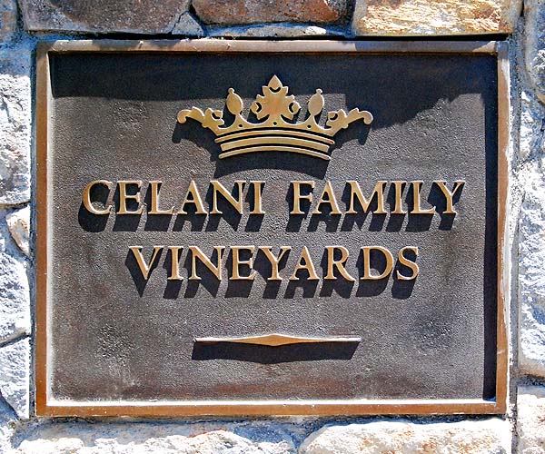 Celani  and Mondavi Family Vineyards Bronze Plaque Gate Sculpture